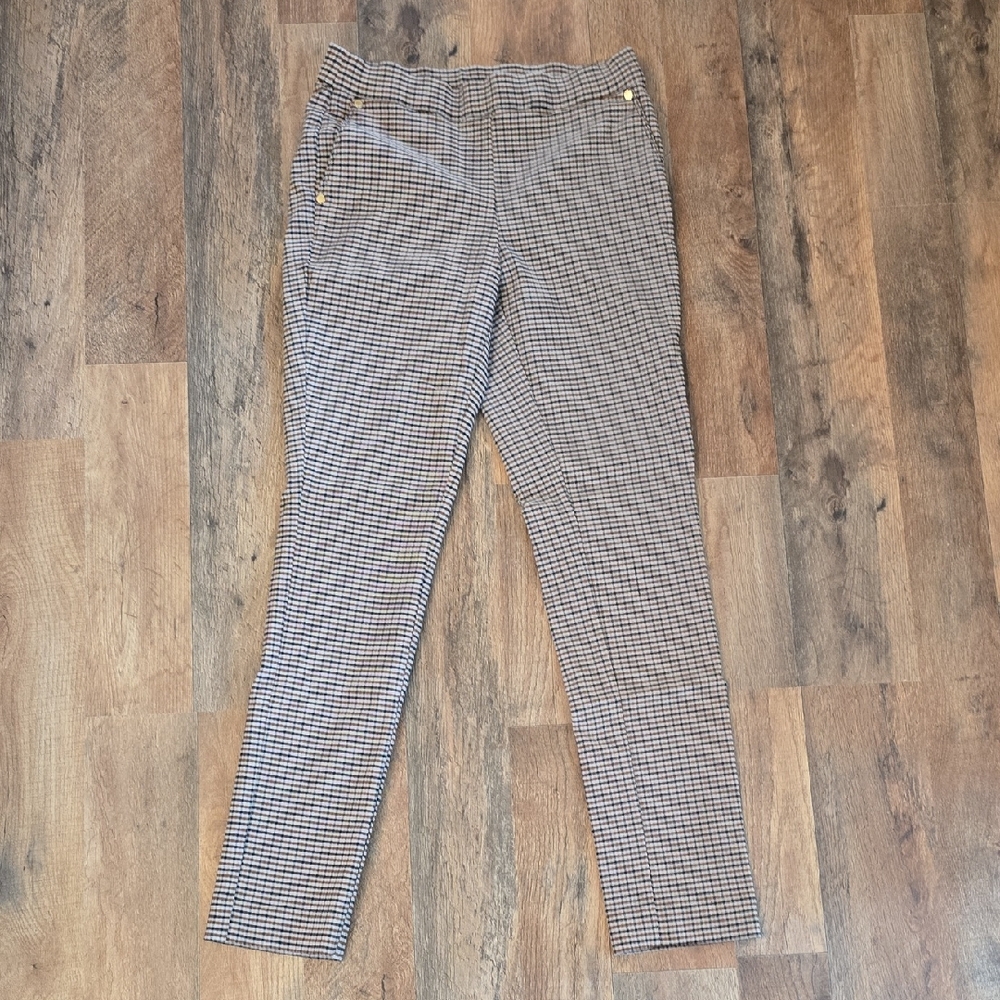 Anne Klein Brown and Black Checkered Pants